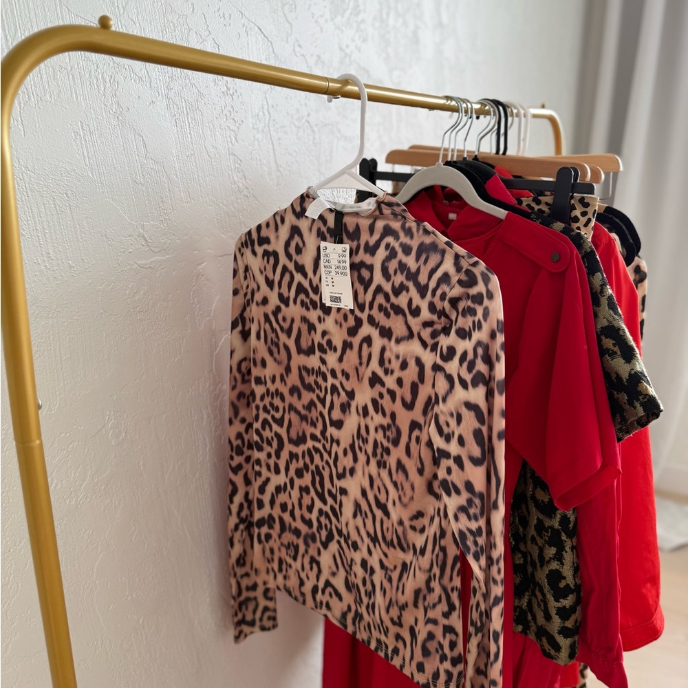 H&M Animal Print Long Sleeve Top